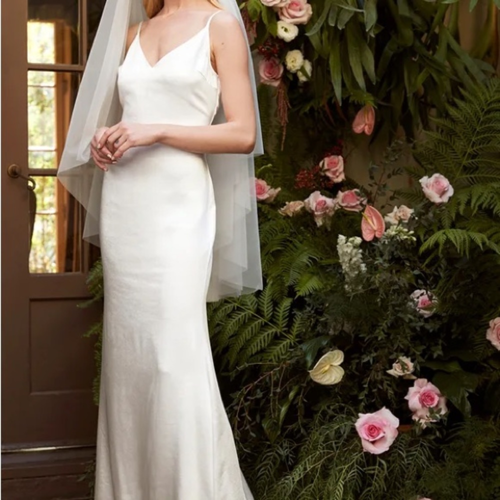 Lulu’s Forever Type of Love White Satin Sleeveless Mermaid Maxi Dress
